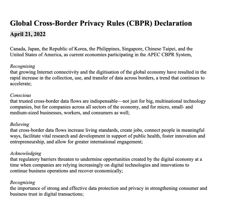 Global CBPR Forum Data Protection and Privacy Certifications